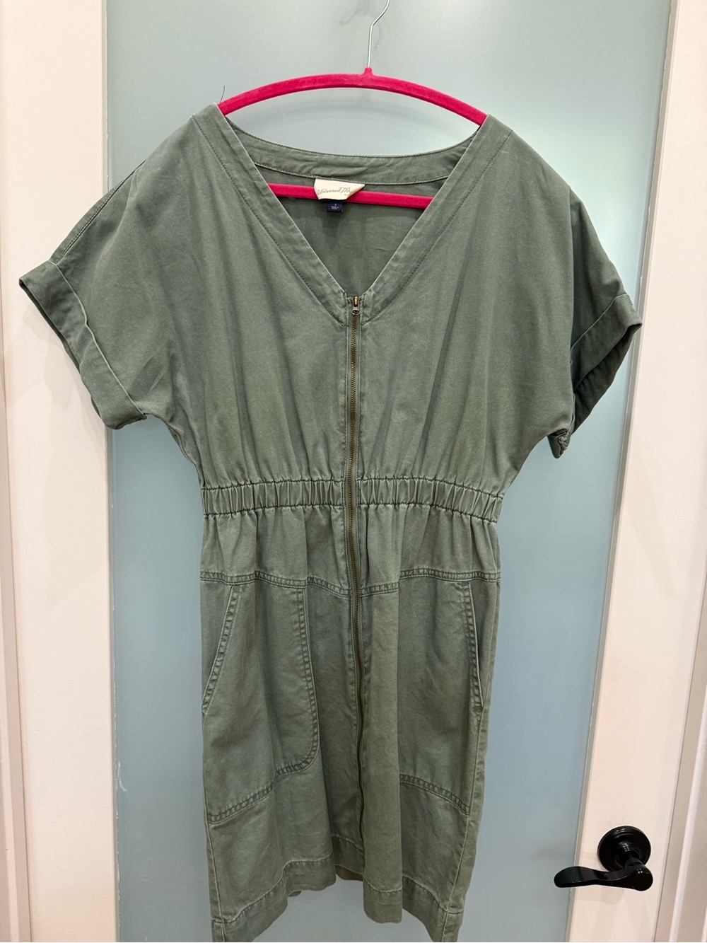 Women’s Olive Green Zip-Front Dress